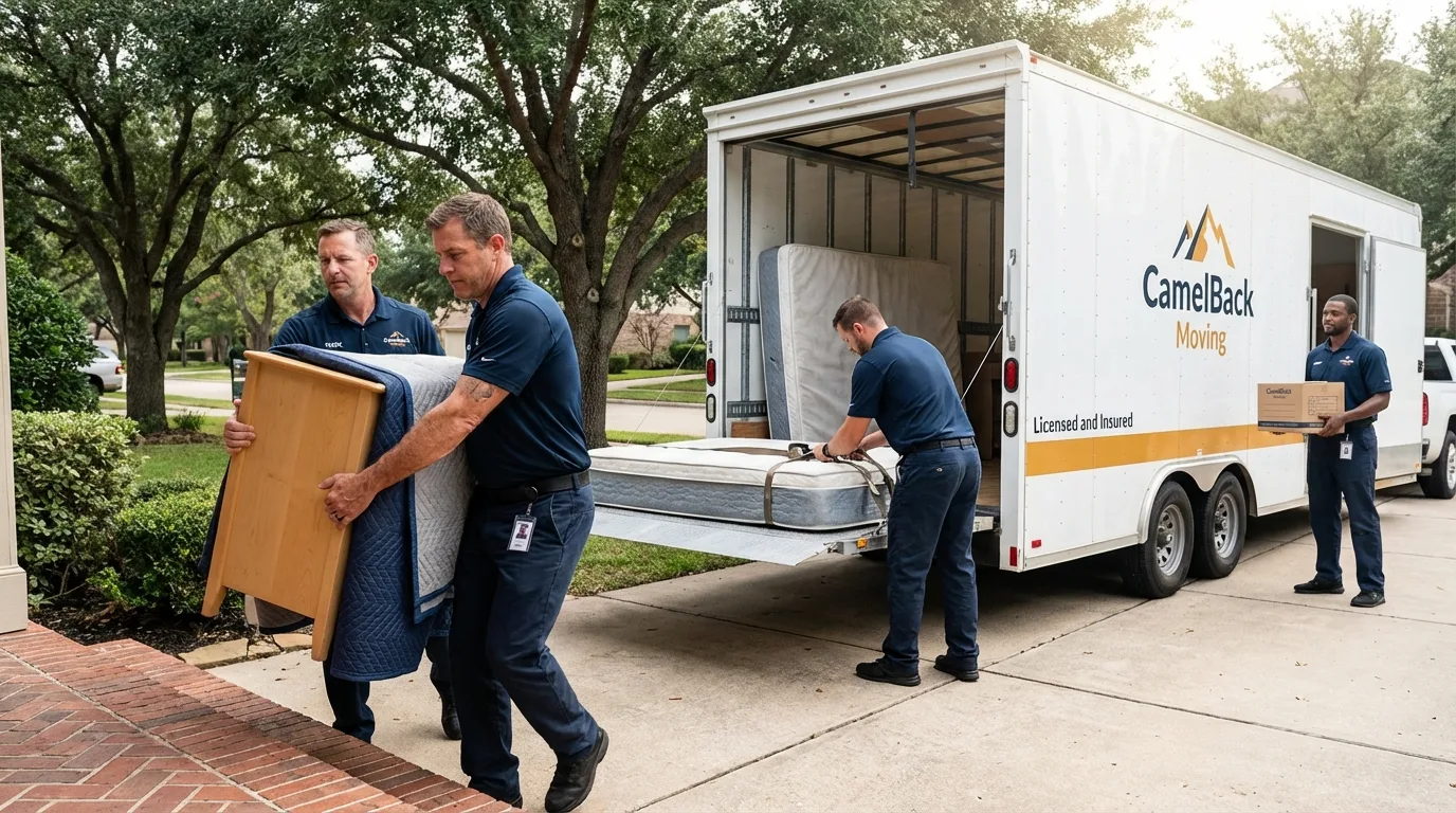 Crew loading residential truck for cross-state move from Fort Lee, NJ
