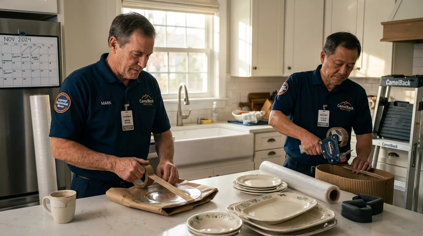 Professional crew packing kitchen dishware in Fort Lee, NJ